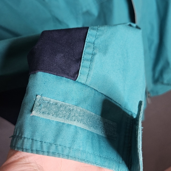 London Fog Men's Large Zip Windbreaker Jacket Teal Blue Colorblock Vintage Sail - Picture 9 of 16